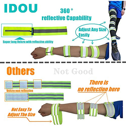 Reflective Running Gear,Reflective Bands for Arm/Wrist/Ankle/Leg,Biking Accessories for Women and Men - color: Yellow - 2 Bands