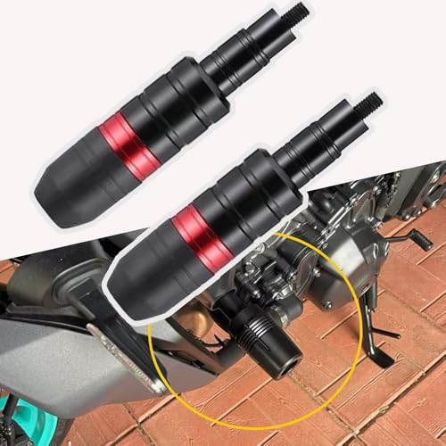 Motorcycle Frame Sliders for Honda Monkey 125,Aluminum Crash Pads Engine Crash Bar Sliders Practical Anti Crash Protector Accessories,Red - color: Red