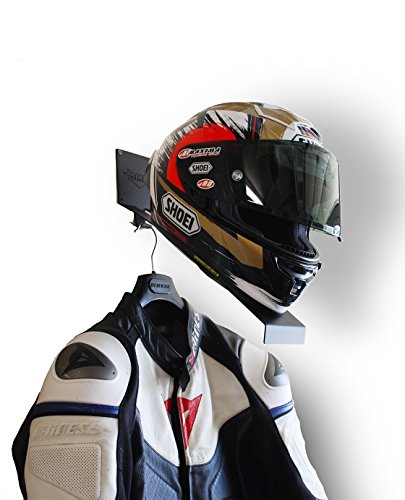 Motorcycle Helmet Holder - Helmet Wall Mount - Dirtbike Rack Hanger Display Stand Hook - SportBike Bicycle Racing Gear Storage Garage Organizer - Made in USA