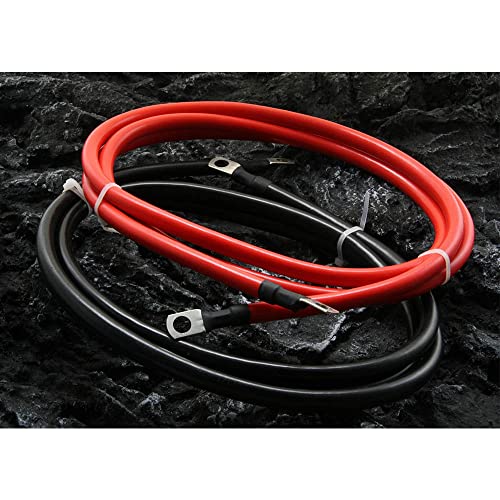 2 AWG Battery Cable 2 Gauge Pure Copper Battery Inverter Cables with 3/8 in Lugs Both Ends Power Inverter Wire Set for Automotive Solar Power Inverter Marine Boat RV Car Motorcycle (5FT) - size: 5 ft