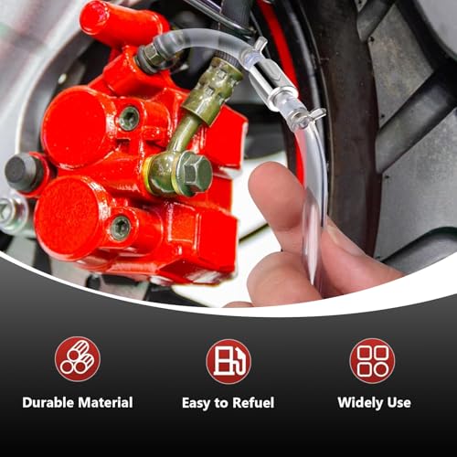 Brake Bleeder Hose- One Way Check Valve Tube Deflation Kit with with Nozzle Cap & Metal Clamp for Motorcycle Clutch (2pack)