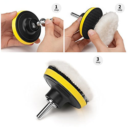 Car Foam Drill Polishing Pad Kit 22 PCS, 3 Inch Buffing Pads - size: 3Inch-22PCS