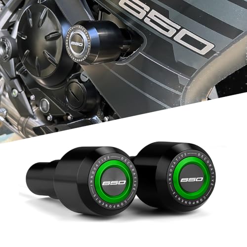 Motorcycle Frame Sliders Crash Bar Protector Compatible with K.awasaki Ninja 650 2017-2024 2025 2026 | No Cut Kits Engine Fairing Guard Falling Protection Ninja650 EX650 Accessories (Green) - color: green