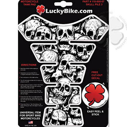 Skull Pile Segmented Gas Tank Pad Head Universal Ninja Sticker Protector Scratch - size: Skull Pile 03