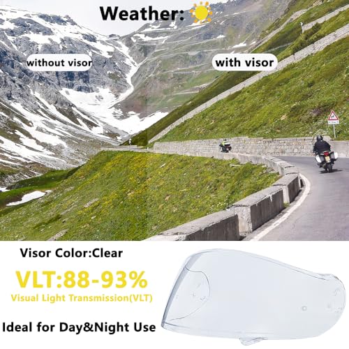 Neotec 2 Helmet Visor Replacement for,CNS-3 UV Protection Helmet Face Shield Compatible with SHOEI Neotec 2(Clear) - color: Clear- Day and Night Use