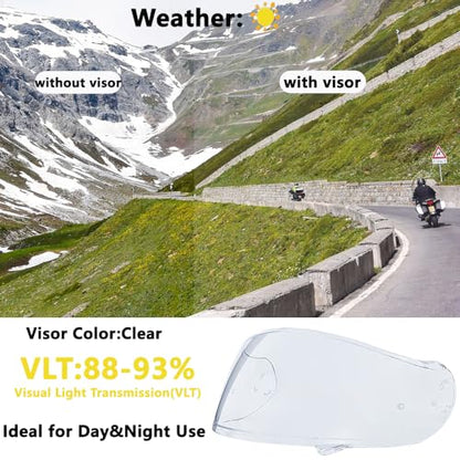 Neotec 2 Helmet Visor Replacement for,CNS-3 UV Protection Helmet Face Shield Compatible with SHOEI Neotec 2(Clear) - color: Clear- Day and Night Use