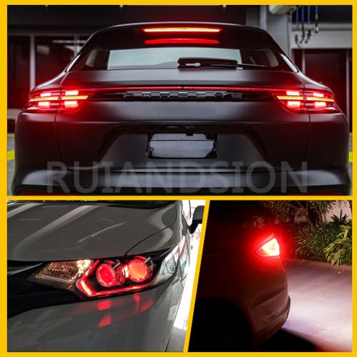 Ruiandsion 2pcs 6V BA15D 5050 12SMD Red LED Light Bulbs for Back Up Reverse Lights Turn Signal Lights Tail Lights - color: Red, size: BA15D