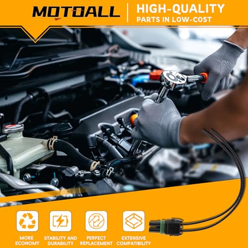MOTOALL Weather Pack 2 Pin Connectors Male & Female Socket Wiring Harness Plug Wire Pigtail Loom 12-16 AWG 20Amp for Cars Trucks Motorcycle Boat Trailer Marine Jetski 12010973 & 12015792