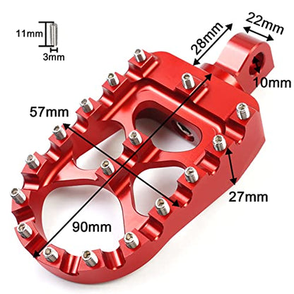 MDPROMCP CNC Motorcycle Wide Foot Pegs Aluminum 360° Roating Adjustable Suitable Compaitble with Dyna Fatboy Iron 883 Sportster 883(Red) - color: Red