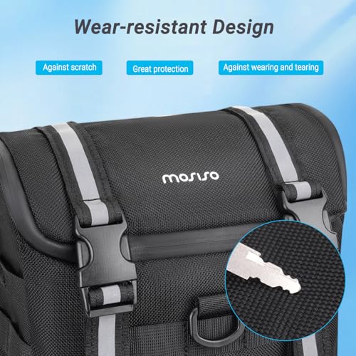 MOSISO Detachable ATV Fender Bag, Water-resistance Cargo Storage Pack for Front with Drink Holder, Rear Storage Bag Compatible with Scrambler Can Am Cfmoto Kawasaki Polaris Sportsman Grizzly, Black
