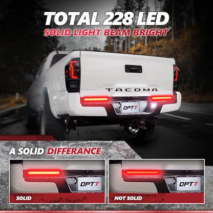 OPT7 2PCS 15” LED Trailer Tail Light Bar w/Red Turn Signal, Brake Light, DRL, IP67 Waterproof Rigid Aluminum Safety Light Strip for Pickup RV Van Utility - Work Truck Decorations