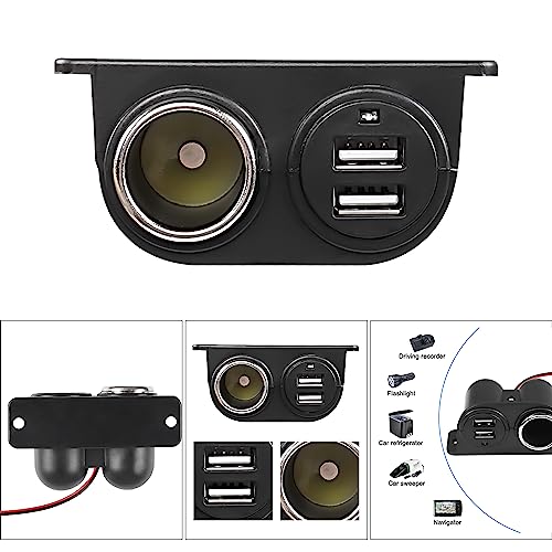MEIRIYFA Dual USB Cigarette Lighter Socket Power Outlet Car Charger, 3.1A Dual USB + Cigarette Lighter 12/24V Power Adapter Replacement for Vehicle Truck SUV Motorcycle Boat