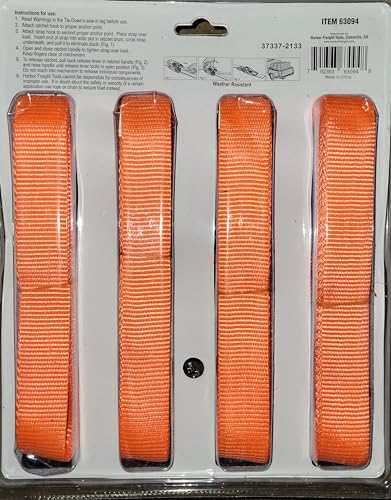 1 in. x 15 ft. Ratcheting Tie Downs 4 Pc from TNM