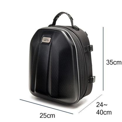 Motorcycle Tail Bag 15L-20L Expandable Motorcycle Backpack Helmet Bag ABS Hard Shell Waterproof Motorbike Storage Bags, Dual Use Luggage Rucksacks with Storage(Carbon)