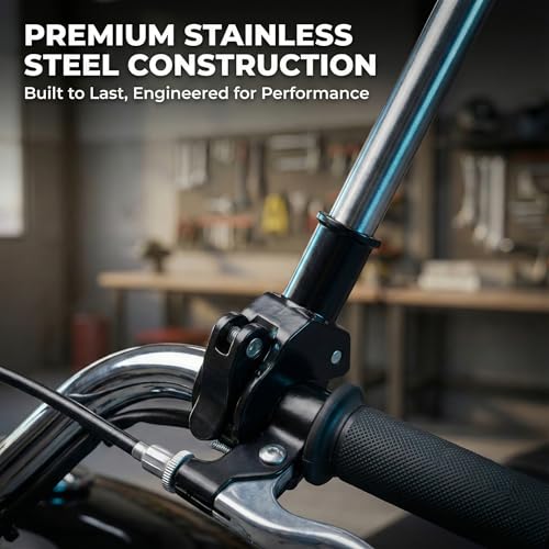Adjustable Bike Bicycle Motorcycle Flag Pole Mount: Universal Stainless Steel Flagpole Bracket Hitch Rack - Flagpole Holder for Harley, Dirt Bike, Bicycle Accessories 63in Retractable Poles Stand