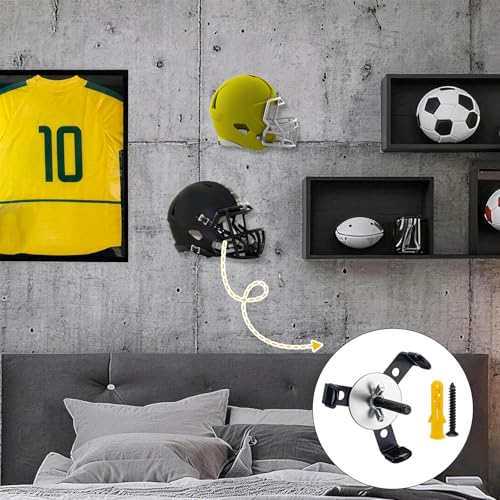 8PCS Hidden Football Helmet Wall Mount Display Floating Football Helmet Shelf Case Stand Heavy Duty Metal Hanger Holder for Full and Mini Helmets