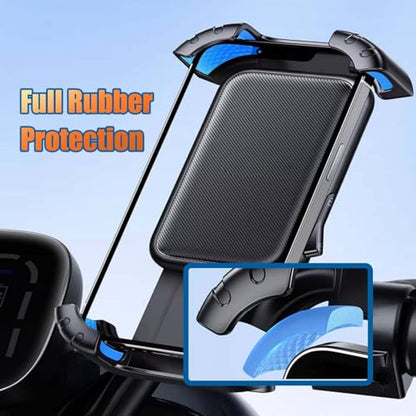 Motorcycle Phone Holder for 15-28mm Handlebar, 360° Rotation Bike Phone Mount Vibration Damping, Compatible with Yamaha RAYZR & Bike