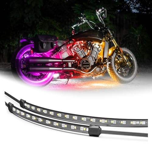XKmax LED Motorcycle Underglow Light Kit w/RGBW Color Chasing | App-Controlled (Pro Engine + Underglow + Wheel Kit) - size: Pro Engine + Underglow + Wheel Kit