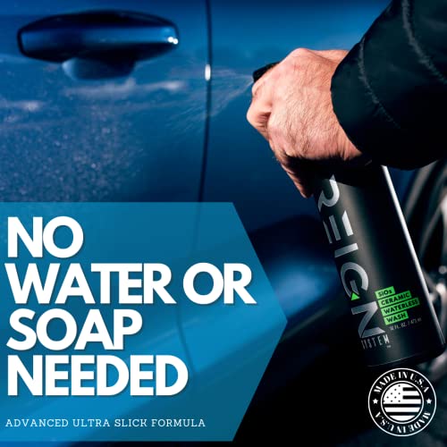 Ceramic Waterless Car Wash – 3-in-1 Wash, Shine & Ceramic Protection – No Hose Needed – Eco-Friendly Detailing Spray for Paint, Glass, Chrome & Wheels – Hydrophobic, Streak-Free Finish