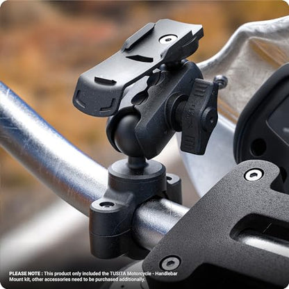 TUSITA Motorcycle GPS Mount - Holder Compatible with Garmin Handheld GPS - Double Socket Arm Handlebar Base - size: Short Arm