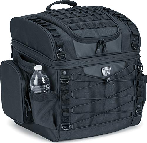 Kuryakyn 5285 Momentum Vagabond Motorcycle Travel Luggage: Weather Resistant Seat/Trunk/Rack Bag with Sissy Bar Straps, Black