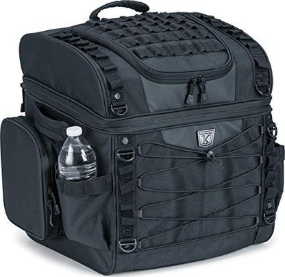 Kuryakyn 5285 Momentum Vagabond Motorcycle Travel Luggage: Weather Resistant Seat/Trunk/Rack Bag with Sissy Bar Straps, Black