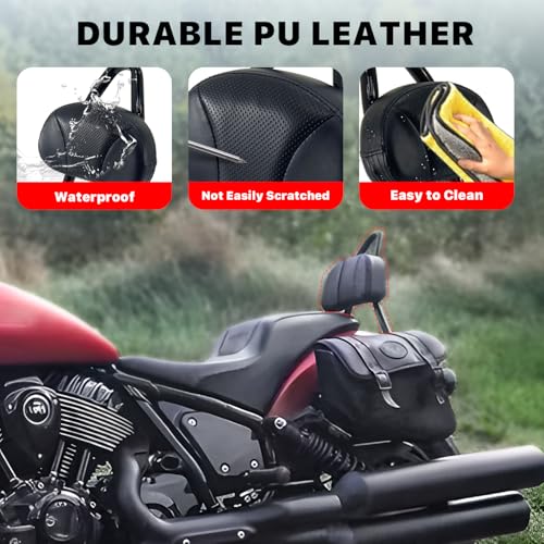 Motorcycle Passenger Backrest for Indian Chief Bobber Dark Horse 2022-2023, Road Glide Sissy Bar, Detachable Passenger Assembly Backrest Pad (Black)