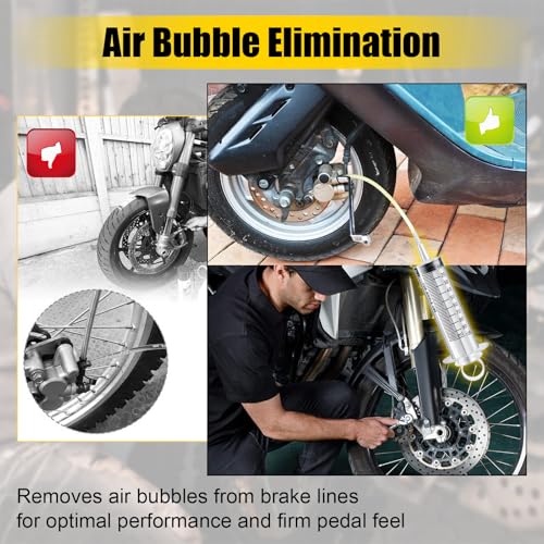 Brake Bleed Kit,Brake Fluid Bleeder Kit,Hydraulic Disc Clutches Bleeding Kit Includes 100ml Syringe 50cm Hose and 2*One Way Check Valve Tube Bleeding Tool for Motorcycle Scooters