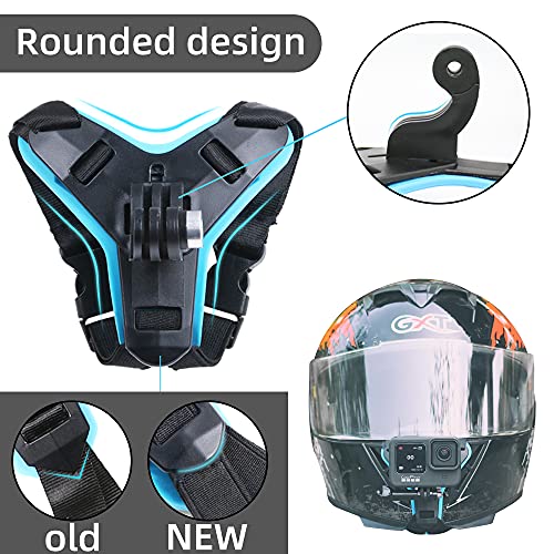 Motorcycle Helmet Chin Strap Mount for GoPro Hero 13/12/11/10/9/8/7/(2018)/6/5 Black,DJI Osmo Action 5 pro/4/3/2,Insta360 ONE R,AKASO/Campark/YI and More - color: Helmet Chin Strap Mount