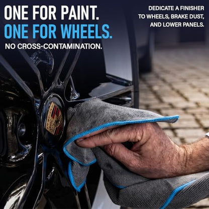 Rapid Dry Towels The Finisher Premium Microfiber Detailing & Utility Towel | 2.3ft x 1.3ft | Channel Weave Lint-Free Cleaning Cloth | Scratch-Free Car Towel for Glass Chrome Interior & Home Cleaning