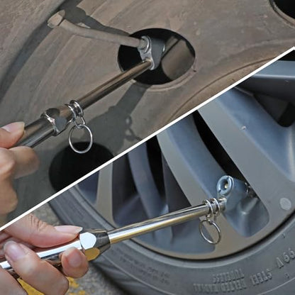10-160LBS Tire Pressure Gauge for Car, Truck, Bike, Motorcycle, 80-1100kPa - style: Dual Head