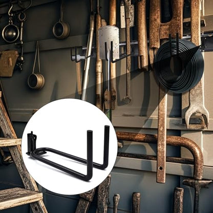E-Track Heavy Duty Hook Hanger, Shovel/Tool Hanger, E Track Accessories Tool Holder, Universal Garage Storage Organizer System for Tools, 7.7" Deep 4 Pack