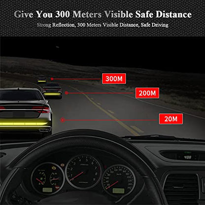 5pcs/Set Reflective Stickers High Intensity Night Visibility Safety Warning Sign Reflective Tape Stickers for Cars Trucks Helmets Skateboard Motorcycle Bumper Sticker 35.83x1.57in (Rainbow) - color: Rainbow