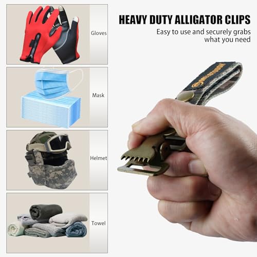 MELOTOUGH Glove Clip Tactical Glove Clips Work Glove Holders Strap with Alligator Clip for Tool Belt,Tool Bag,Tool Backpack - color: Green Camo
