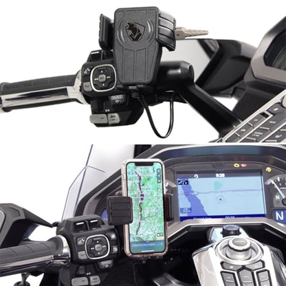 Motorcycle GPS Mobile Phone Wireless Charging Navigation Bracket for Honda Gold Wing GL 1800 F6B GL1800 DCT 2018 2019 2020 2021 Motorcycle Phone Holder Perch Mount Navigational Accessories