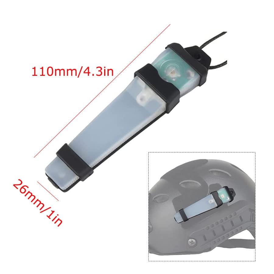 Helmet Signal Light Waterproof Survival Tactical Hiking Boating Cycling Personal Identification Marker Light (Hook Back Tan & Red) - color: Tan Strap+Red Light