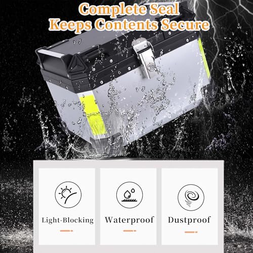 Motorcycle Top Case 57L Trunk Tail Box Bag Aluminum alloy handle With Leather Lining Anti-Theft With Lock And Back Cushion Waterproof Dustproof Easy Installation With Universal Bracket Silver - color: Silver（57L-Single Lock）