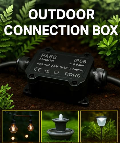 ANGSTROM Mini Electrical Connector Box, 2-Entry | IP68 Waterproof Cable Joiner for Outdoor Lighting, Fountain Pumps, and Extension Cord Splicing (2way) - size: 2way