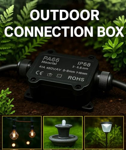 ANGSTROM Mini Electrical Connector Box, 2-Entry | IP68 Waterproof Cable Joiner for Outdoor Lighting, Fountain Pumps, and Extension Cord Splicing (2way) - size: 2way