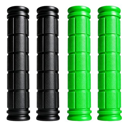 2 Pairs Bike Handlebar Grips for Bikes - color: Black and Green