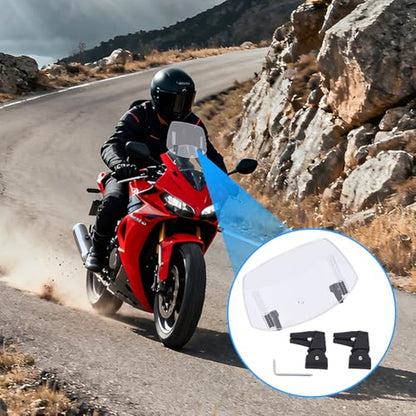 Motorcycle Windshield Extension Universal Heightened Clip On Wind Deflector 29.5*17.5cm ABS Windscreen Extender Spoiler Suitable for motorcycles with front windshields