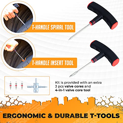 Tire Repair Kit for Plug and Patch - Vehiclex Essential Kit for Car, Motorcycle, ATV, Tractor, Lawn Mower - size: Compact kit