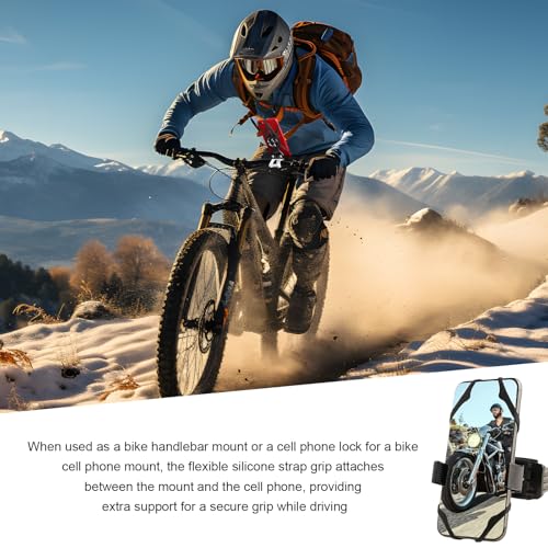 4PCS Motorcycle Phone Mount Tether, Anti-Slip Silicone Security Band Bike Cellphone Mount Tethers, Universal Cycling Phone Holder Grip Strap for Motorcycles Bikes Scooters - color: 4PCS
