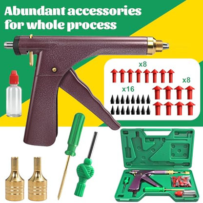 37 Pcs Mushroom Tire Plug Kit,Tire Plug Gun with 16 Plugs for Tubeless Tyre Punctures and Flats on Motorcycle,ATV,Trucks & Tractors,Fix a Flat Roadside Rapid Repair Set - size: 37 Pcs Mushroom Tire Plug Kit