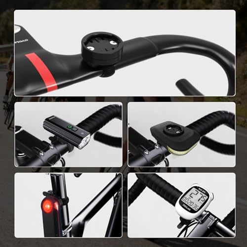 Out-Front Bike Mount Compatible with Garmin Edge, iGPSPORT, XOSS, CooSpo Magene, CYCPLUS GPS Cycling Computer&Lights Adjusted Between 28~40mm Suitable for Round Tube&Flat Handlebars (S6) - style: S6