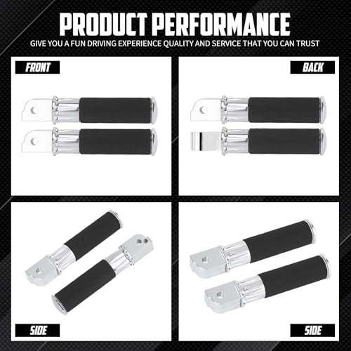 Motorcycle Passenger Foot Pegs Rear Footrest Fit for Softail Breakout 114 FXBR Deluxe FLFB Low Rider FXLR Street Bob FXBB FXDR LiveWire (Chrome) - color: Chrome