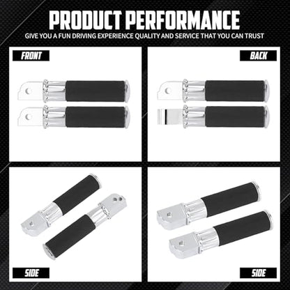 Motorcycle Passenger Foot Pegs Rear Footrest Fit for Softail Breakout 114 FXBR Deluxe FLFB Low Rider FXLR Street Bob FXBB FXDR LiveWire (Chrome) - color: Chrome