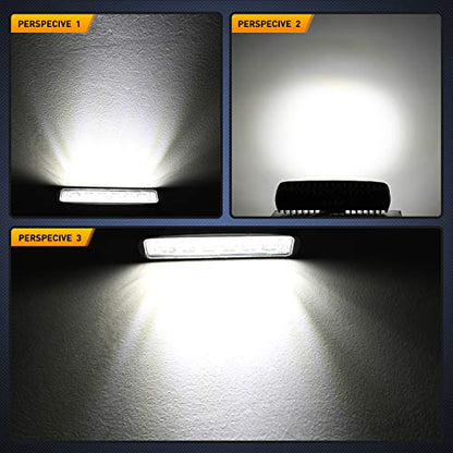 Nilight LED Light Bar 2PCS 18W 6Inch Flood LED Pods Offroad Fog Light Waterproof for Boat SUV ATV 4WD Car Truck Golf Cart 12V 24V,2 Years Warranty - color: 2Pcs 18W Lights