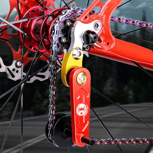 Bike Single Speed Chain Tensioner Roller for BMX Fixie Bike Single Speed Bicycle (Red) - color: Red