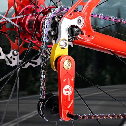 Bike Single Speed Chain Tensioner Roller for BMX Fixie Bike Single Speed Bicycle (Red) - color: Red